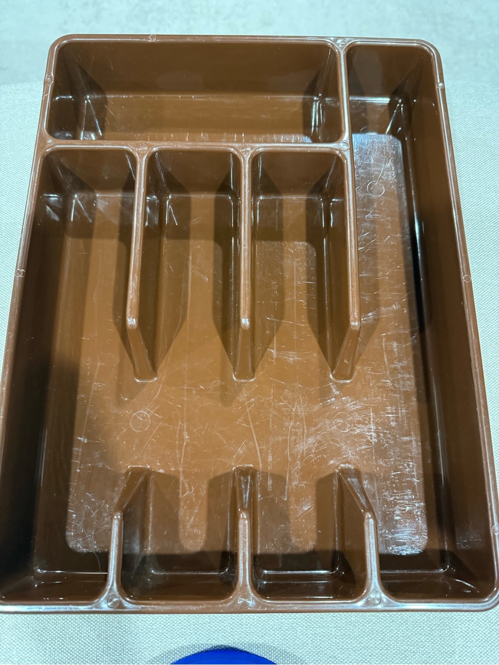 Vintage Brown Plastic Cutlery and Utensil Organizer Tray, made in Italy